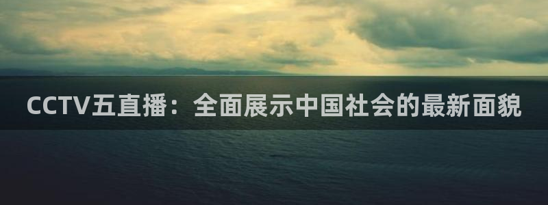 飞速直播体育无插件：CCTV五直播：全面展示中国社会的最新面貌